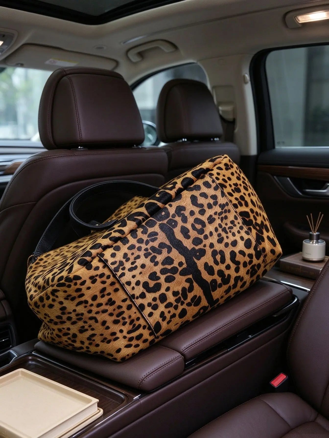 Leopard Print Faux Pony Hair Tote — Large Capacity Shoulder Bag