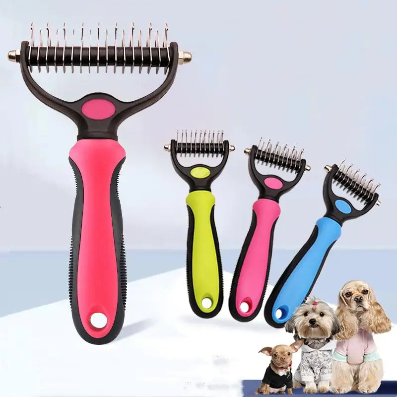 Pet Deshedding Brush — Professional Fur Remover & Knot Cutter