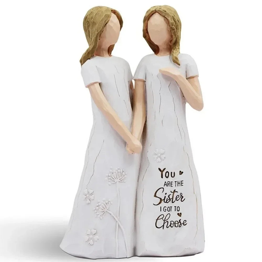 Friendship Angel Resin Figurine — Sisterhood Decor for Home or Office