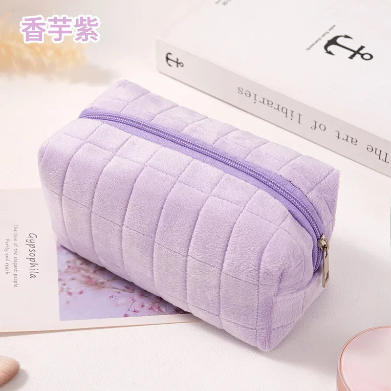 Plush Cosmetic Storage Bag — Large Capacity Travel Organizer