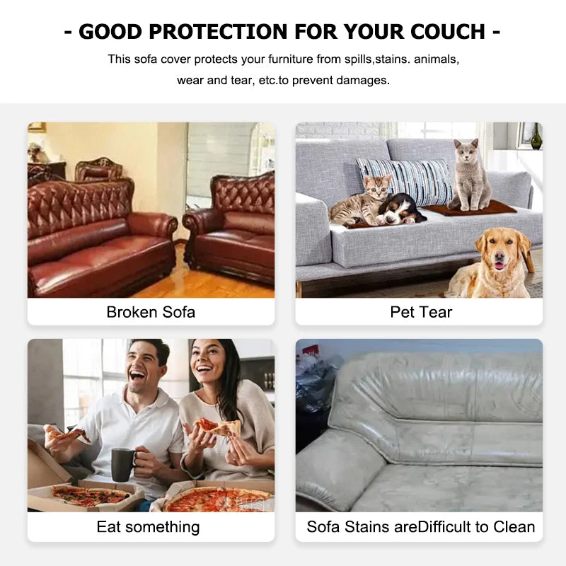 Jacquard Elastic Sofa Cover — Stretch Polar Fleece Slipcover Protector