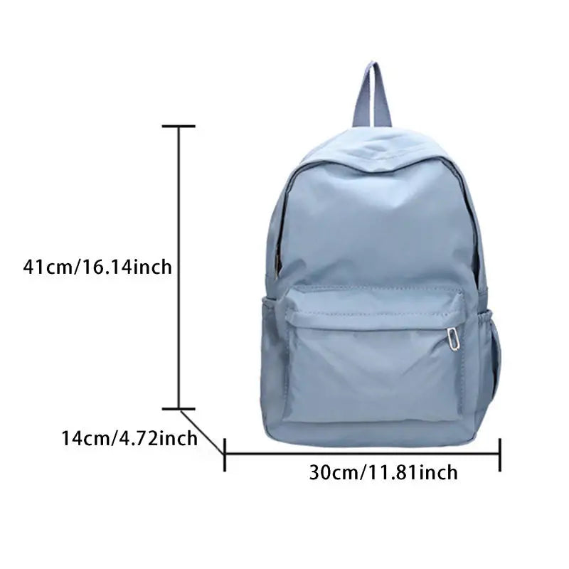 Women's Casual Nylon Backpack — Large Capacity School Rucksack