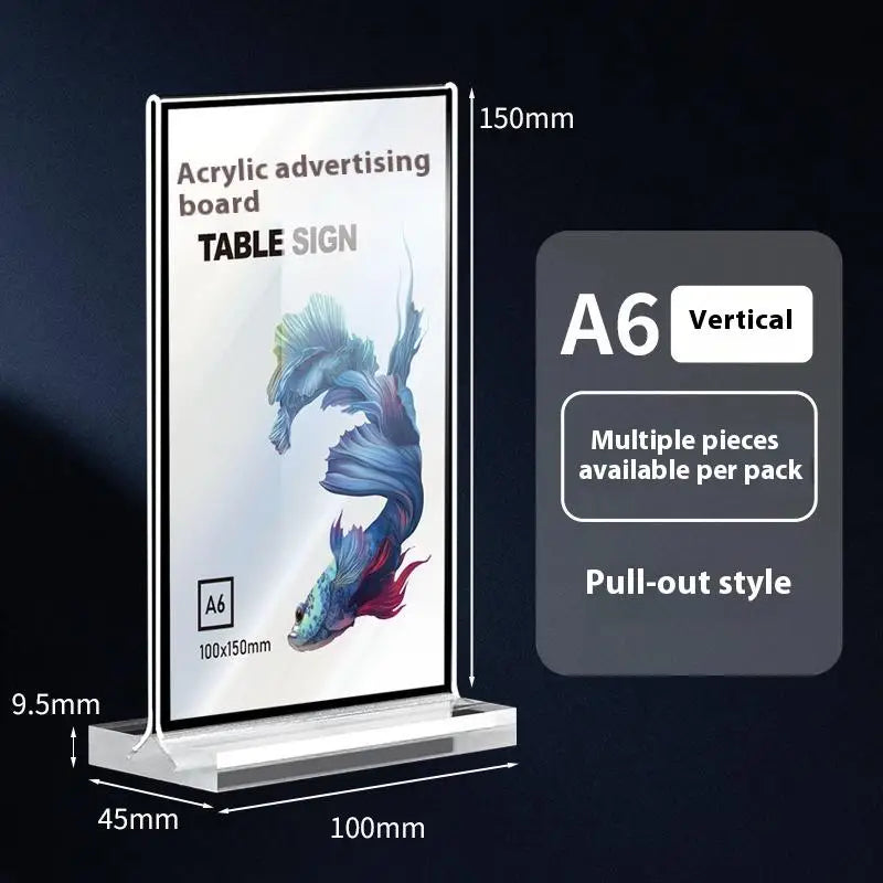 Acrylic Sign Holder — Desk Display Stand