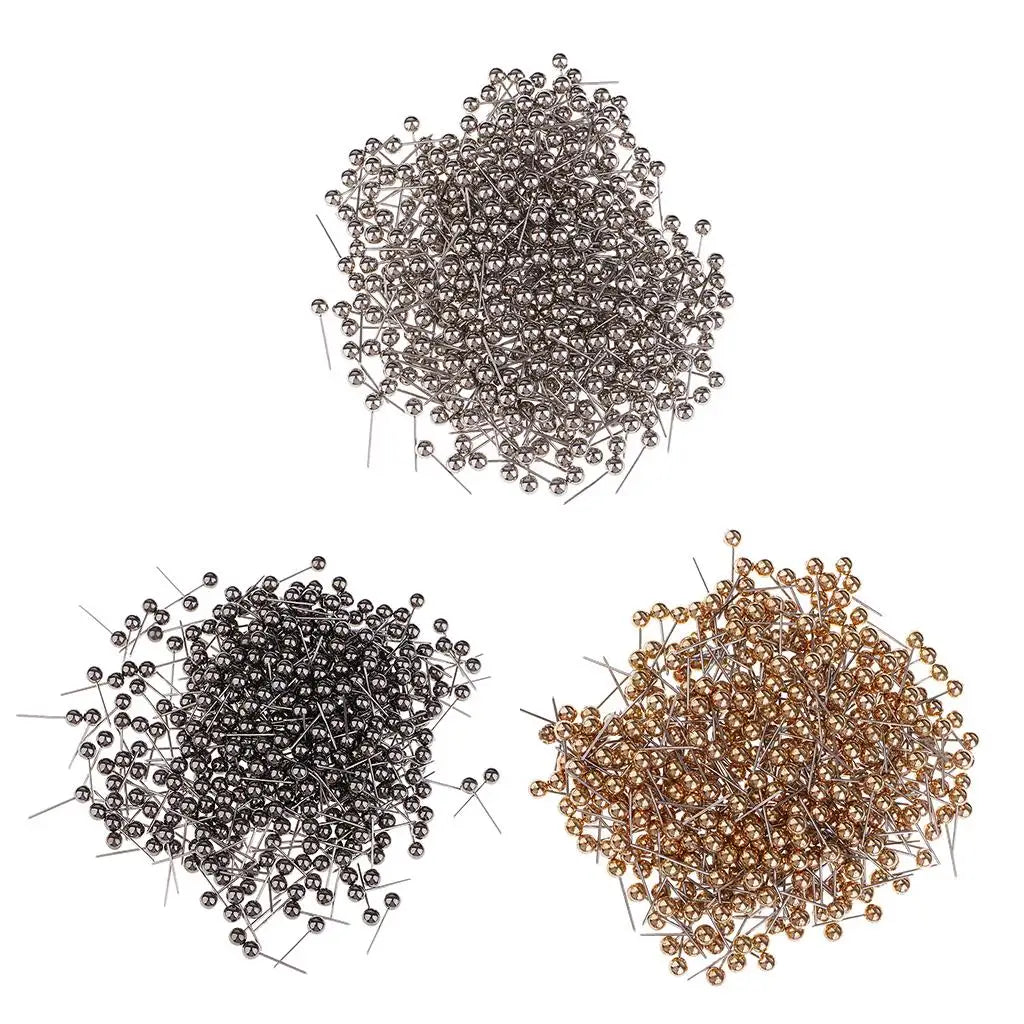 Metal Bead Head Push Pins — 400 Piece Set for Notice Boards & Crafts