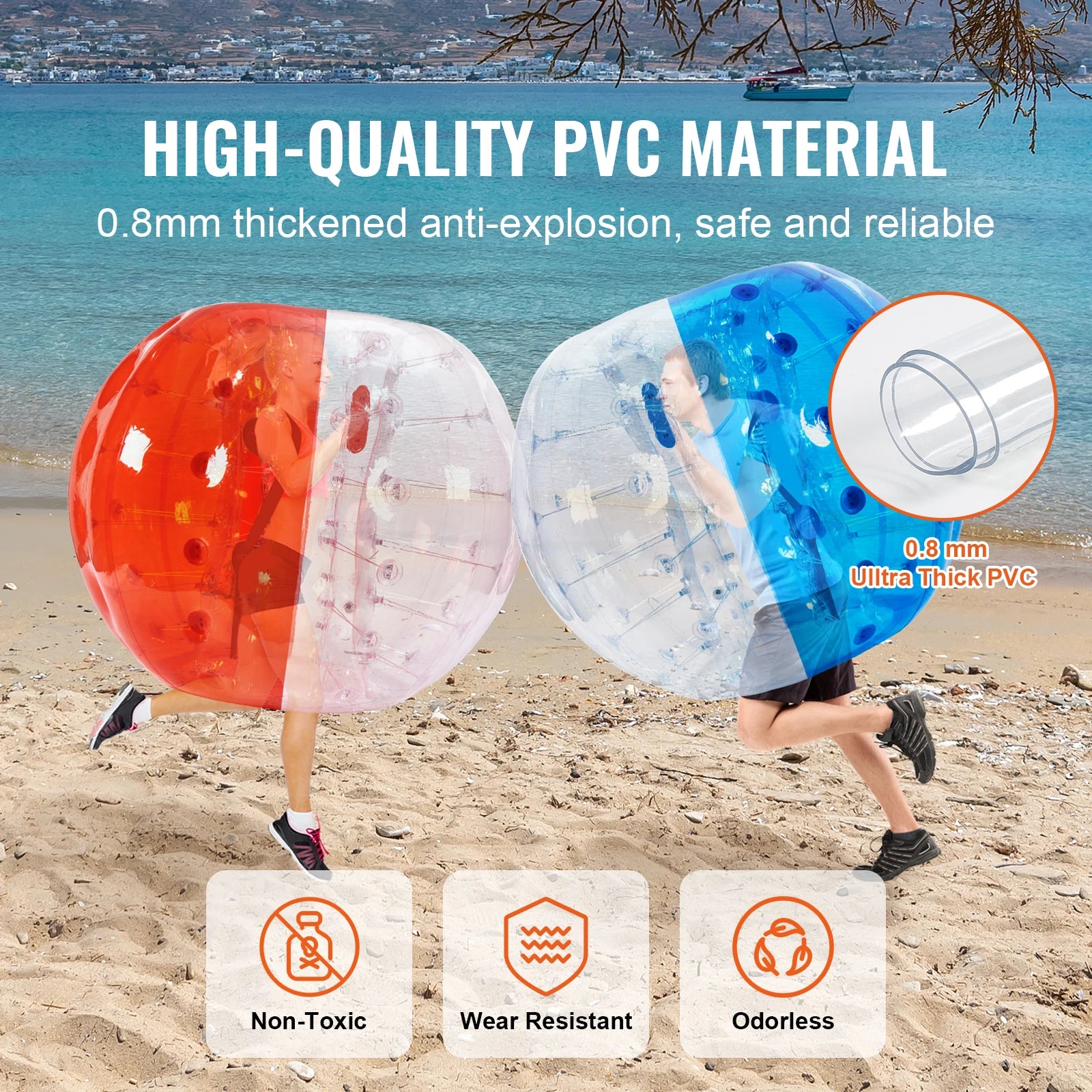 SucceBuy 2-Pack Inflatable Bumper Balls — Durable Bubble Soccer Set