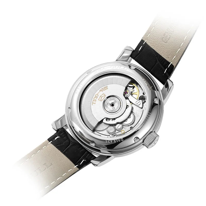 Sea-Gull Luxury Automatic Mechanical Watch — Stainless Steel & Leather