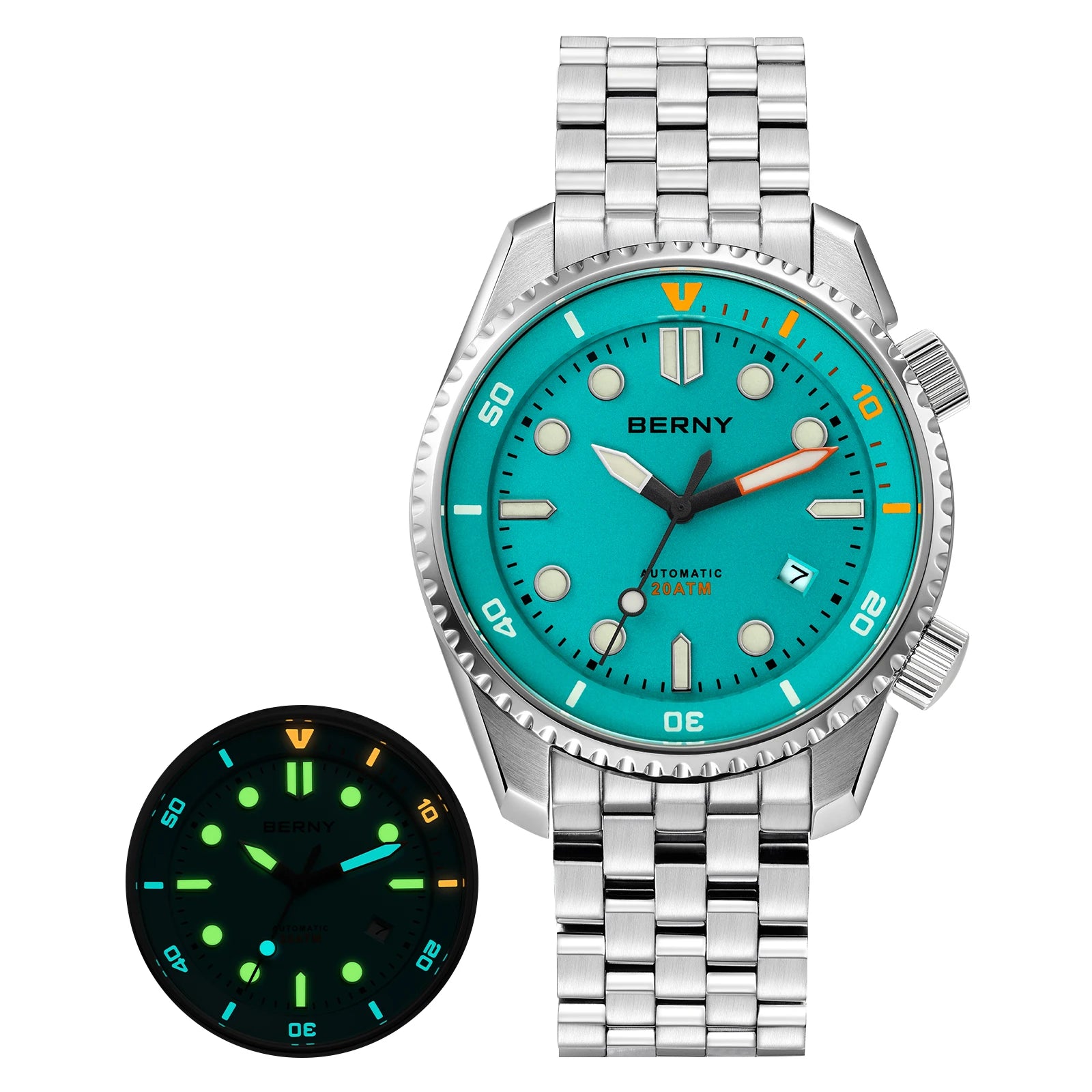 BERNY Automatic Diver Watch — Luxury Sapphire Crystal & 316L Steel