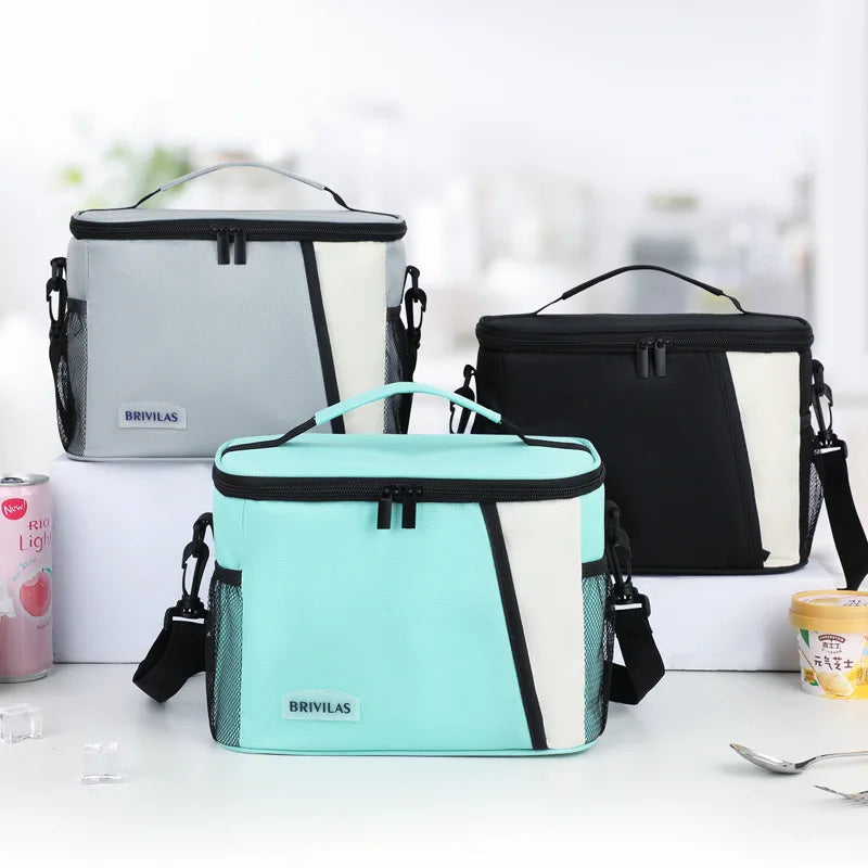TRISJEM Insulated Lunch Bag — Large Reusable Meal Carrier with Shoulder Strap