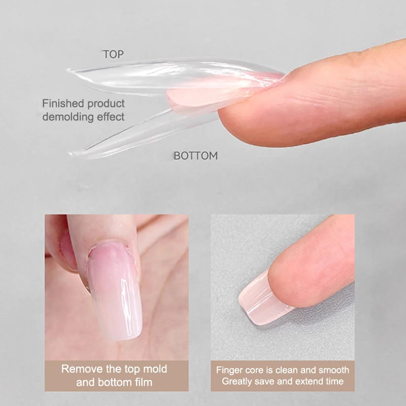 Sandwich Dual Nail Forms — 60pc Set for Quick 3D Extensions
