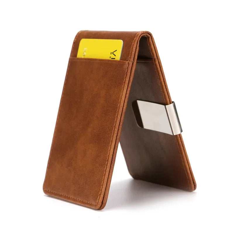 dawndesslo Leather Money Clip Wallet — Slim Card Holder & Cash Organizer