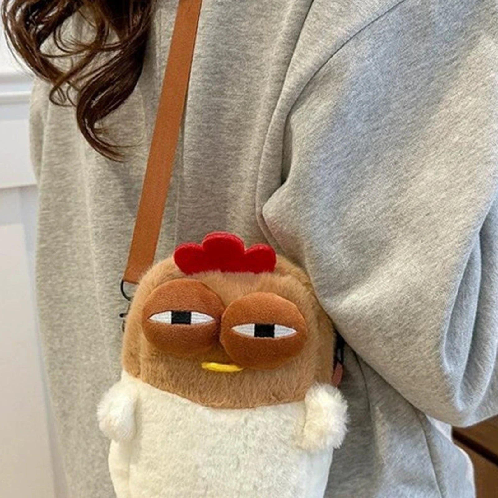 Plush Chick Crossbody Bag — Adorable Novelty Shoulder Bag for Daily Use