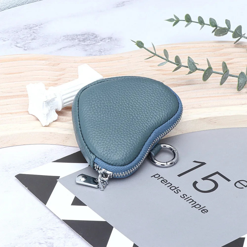 cicicuff Heart Shaped Leather Coin Purse — Small Cosmetic & Jewelry Organizer