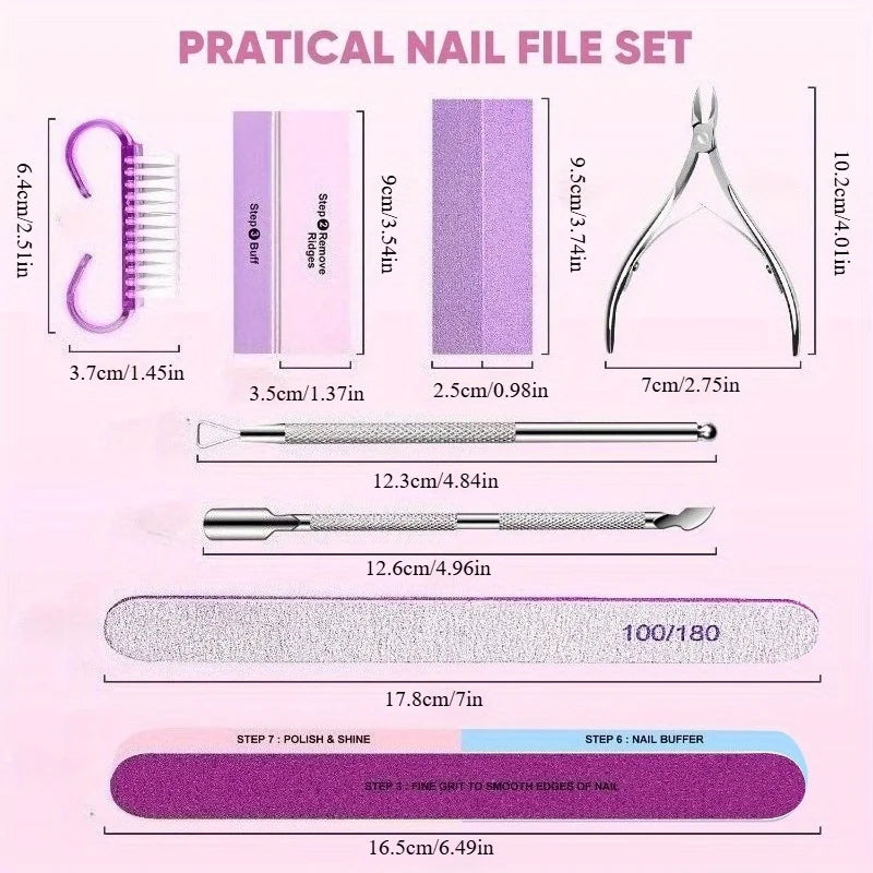 Professional Nail Art Kit — Complete Manicure Set with Files and Tools