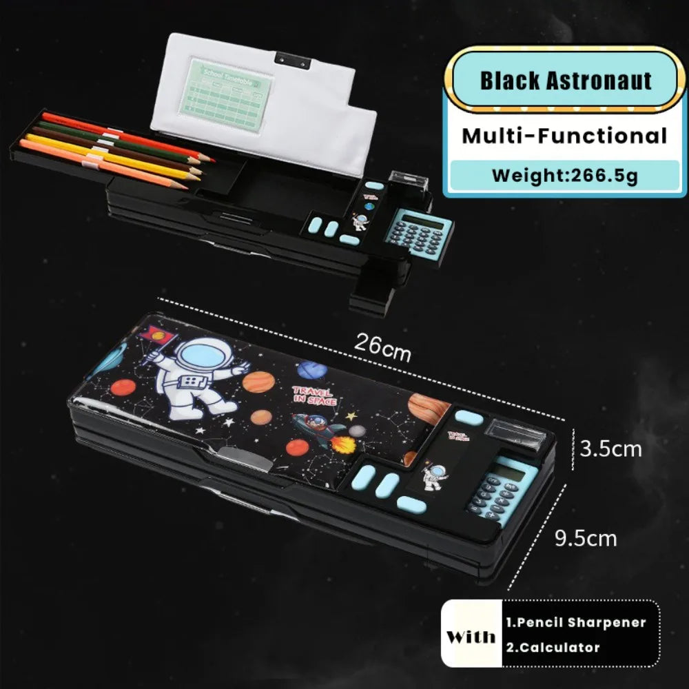Pencil Case — Calculator, Sharpener, Fun Design