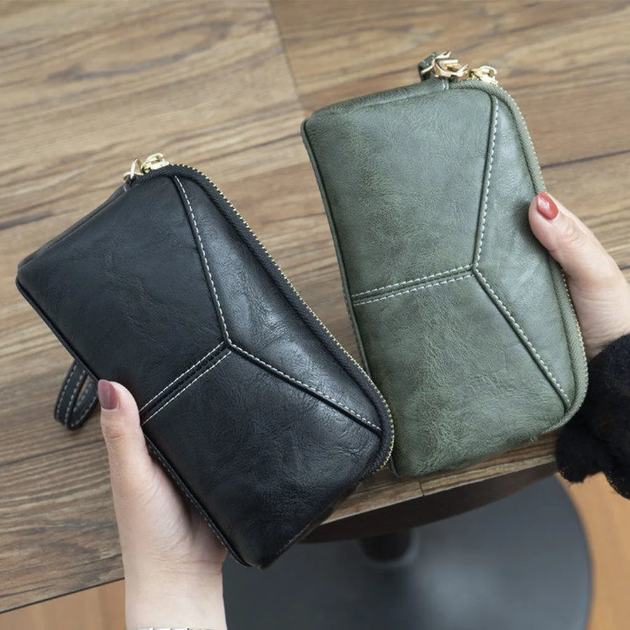 Women's Multifunctional Long Clutch Wallet — Stylish Phone & Card Organizer