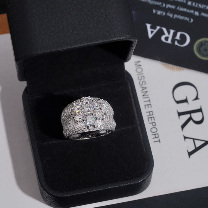LYEE CYEE Moissanite Flower Ring — S925 Silver Hip Hop Iced Out Jewelry
