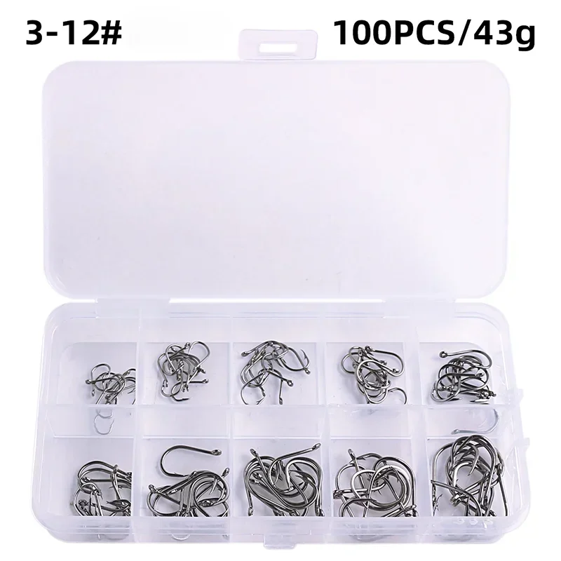 Carbon Steel Fishing Hooks — Sharp Barbed Circle Hooks for Saltwater & Freshwater