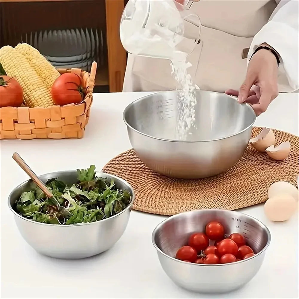Stainless Steel Mixing Bowl Set — Versatile Kitchen Prep & Storage