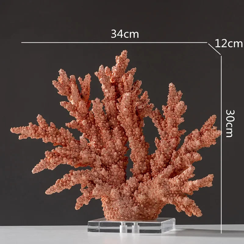 ZIZI FISH Resin Coral Sculpture — Decorative Hollow Crystal Ornament