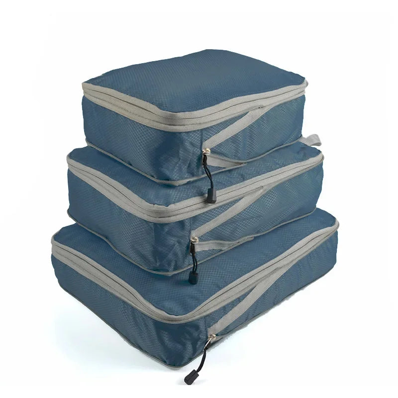 Travel Luggage Organizer Set — Compression Packing Cubes for Suitcases