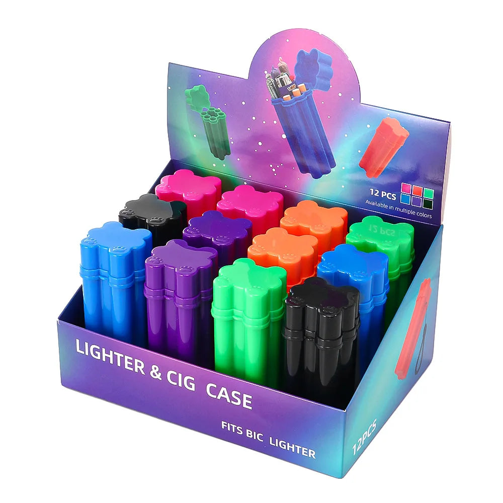 Six-Hole Lighter and Cigarette Storage Tube — Cone-Shaped Smoking Accessory
