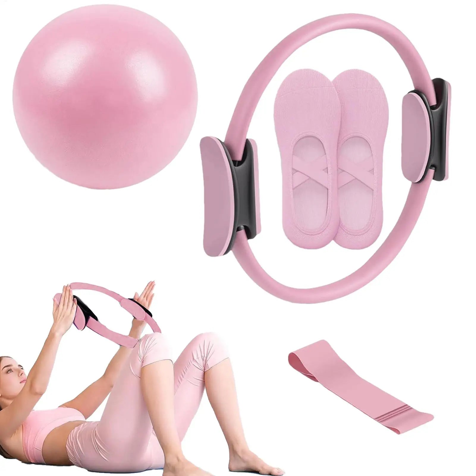 Pilates Ring and Ball Exercise Set — Core Strength & Resistance Training