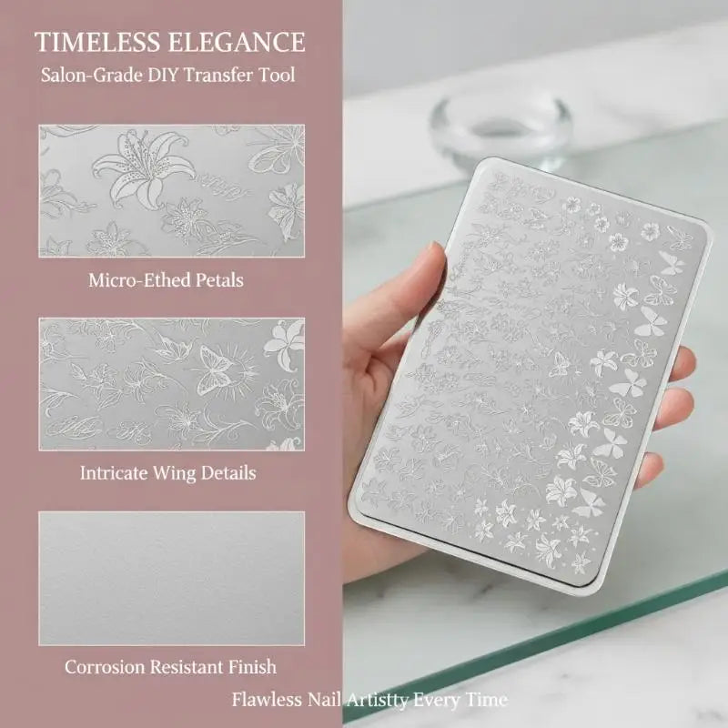 KuZHEN Nail Art Stamping Plate — Precision Floral & Butterfly Designs