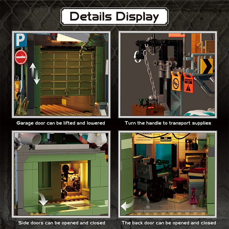 Wrecked Plane Pharmacy Building Blocks Set — 2076PCS DIY City Street Model