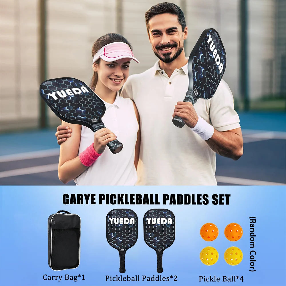 Pickleball Paddle Complete Set — Beginner Training Kit with 2 Rackets & 4 Balls
