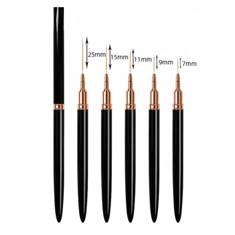 5-Piece Nail Art Liner Brush Set — Professional Detail Painting Kit