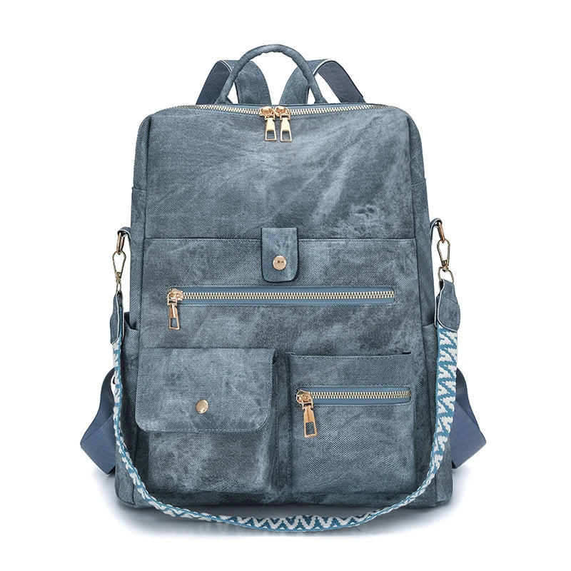 Biutefo Women's PU Leather Backpack — Lightweight Fashion Daypack for Travel