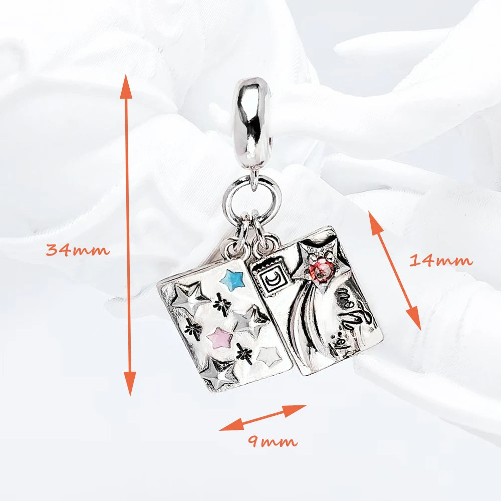 Thaddaeus Envelope Letter Charm — 925 Sterling Silver Wish Upon a Star Pendant