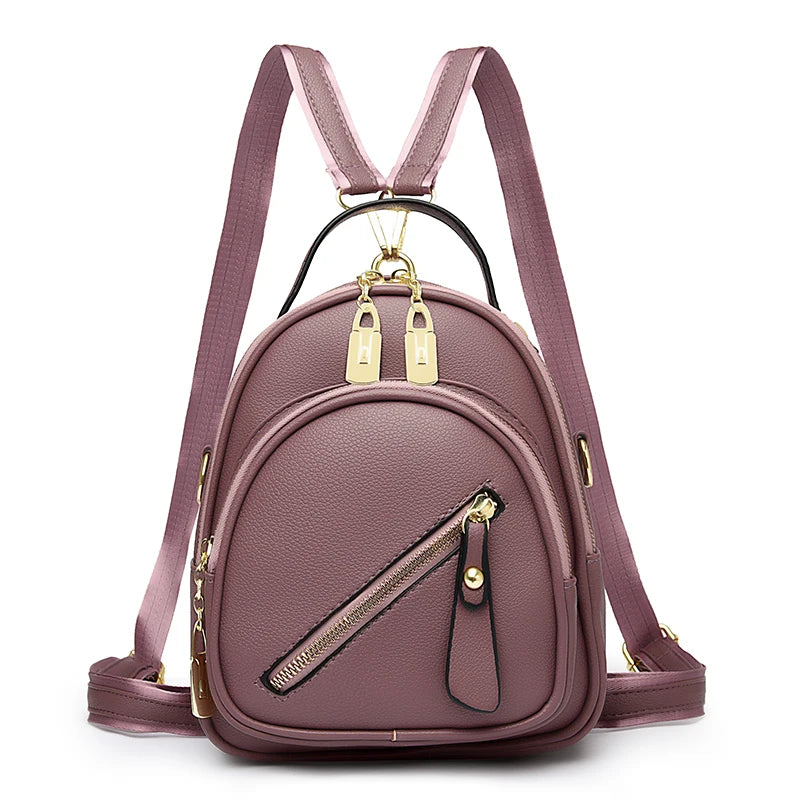 badiman Luxury Mini Leather Backpack — Stylish Small Shoulder Bag for Women