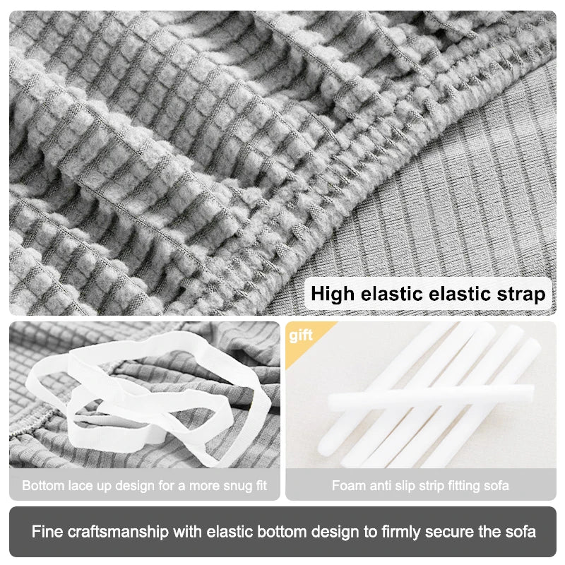 Elastic Jacquard Fabric Sofa Cover — Stretchable Slipcover for Living Room