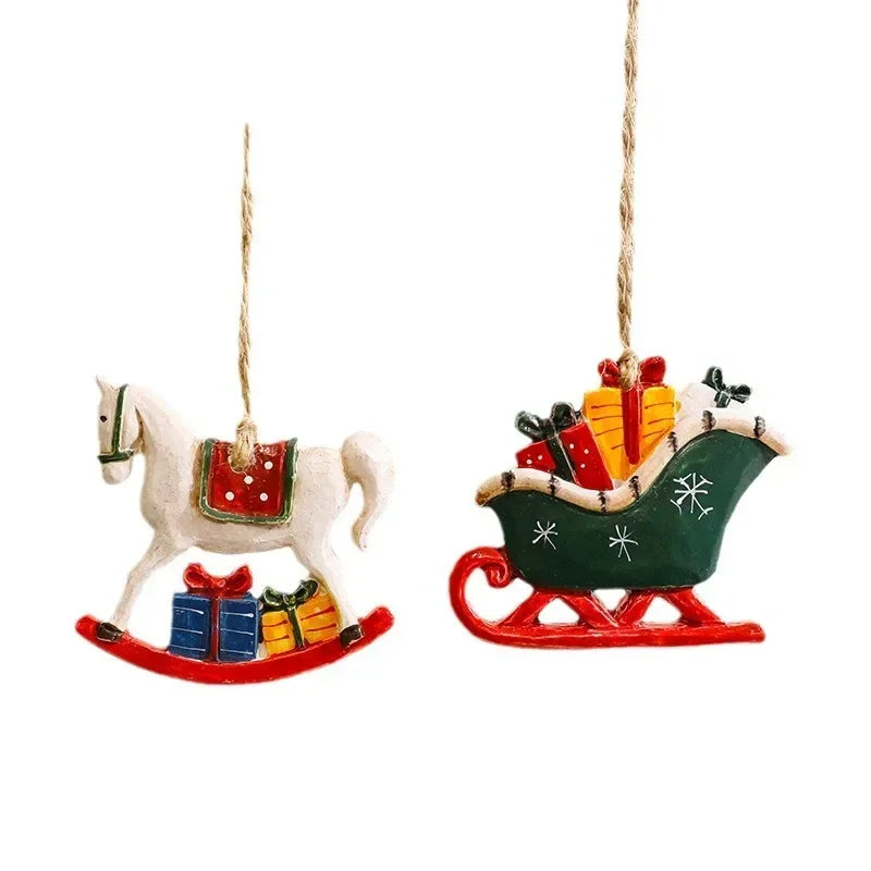 Santa Claus Christmas Tree Ornaments — Resin Hanging Pendants for Holiday Decor