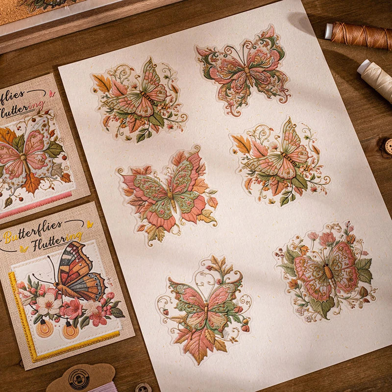 Butterfly PET Stickers — Creative Scrapbook & Junk Journal Decor