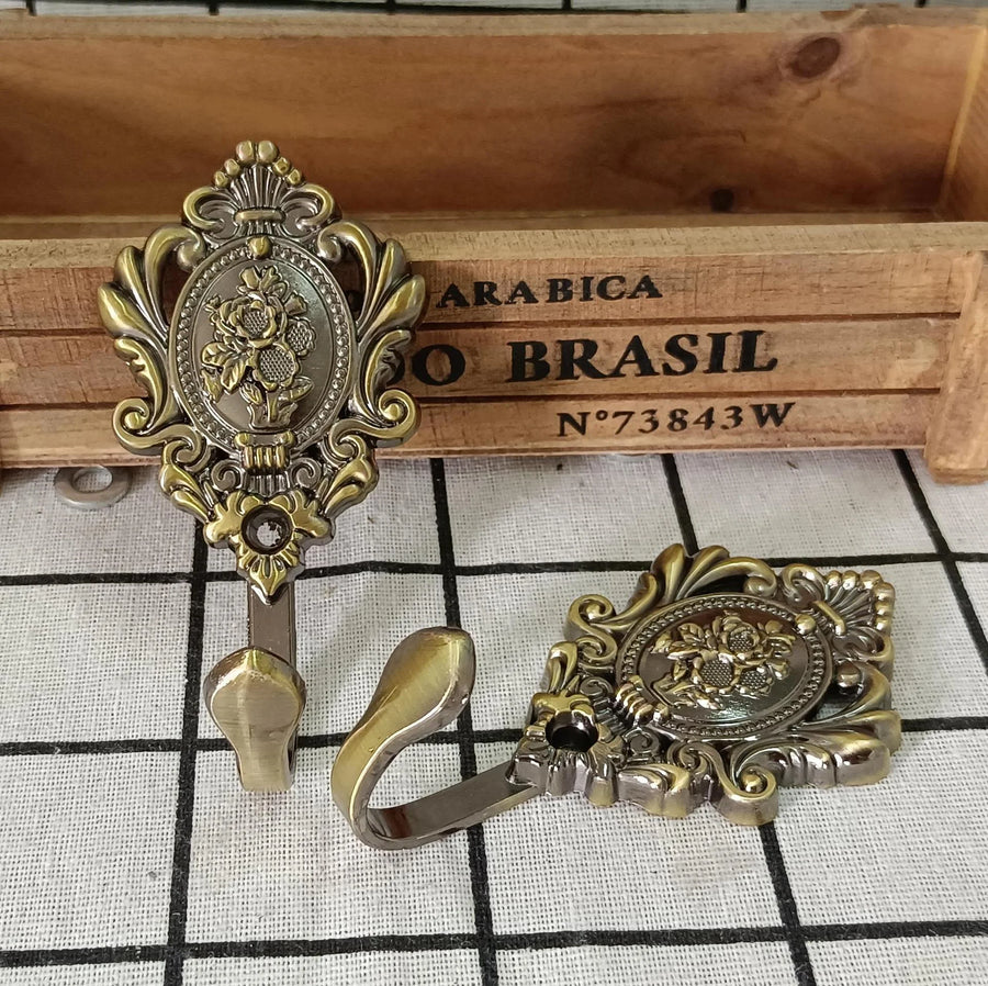 Decorative Zinc Alloy Hooks — Versatile European Style for Curtains and Coats