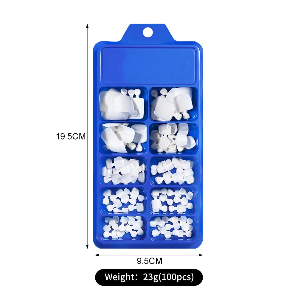 Classic White Press On Toenails — Short Square Full Cover Artificial Tips