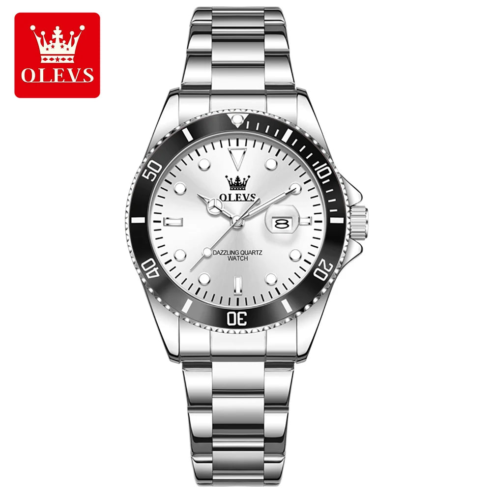 OLEVS Luxury Quartz Women's Watch — Elegant Stainless Steel Strap & Luminous Hands