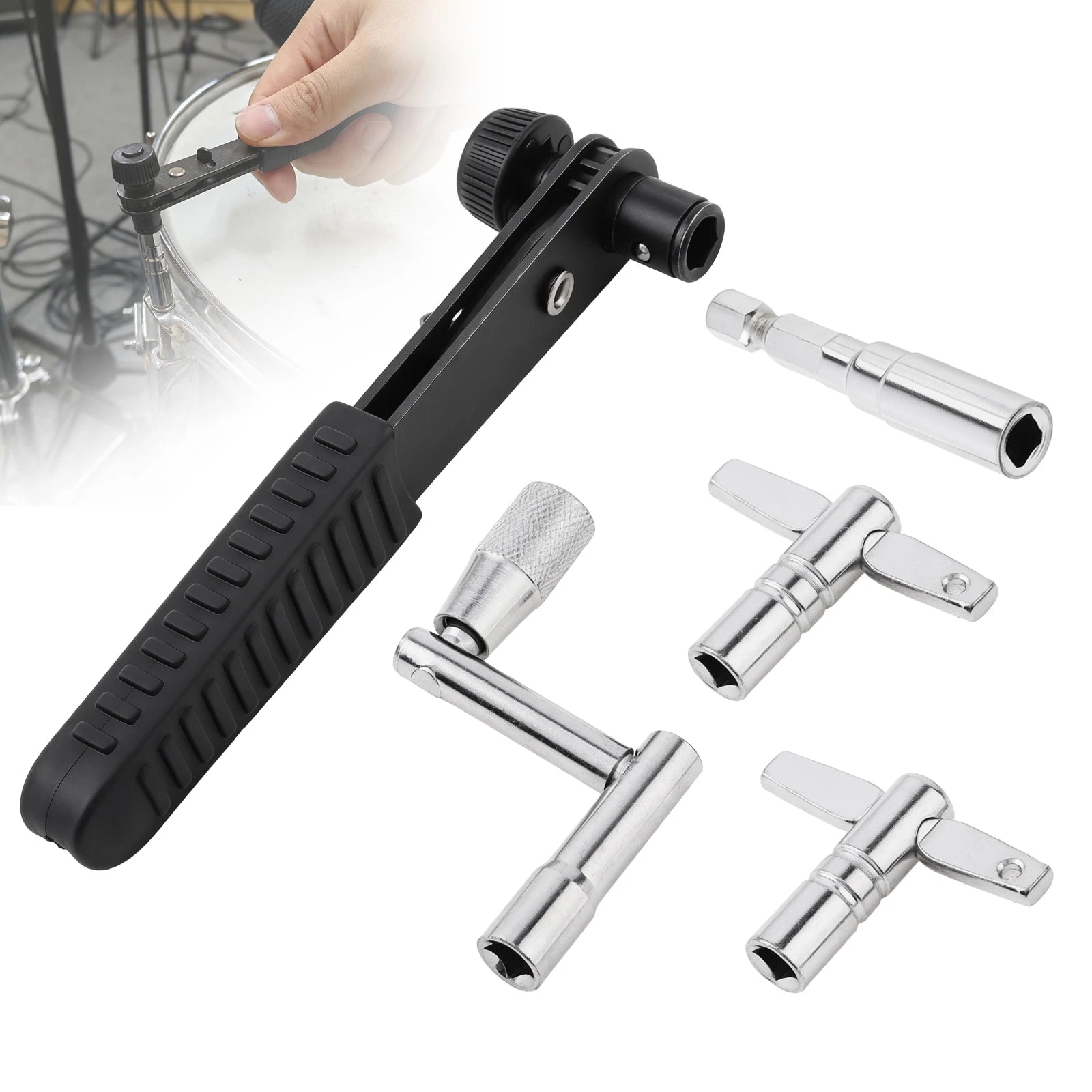 5-Piece Drum Tuning Key Set — Professional Maintenance Kit for Acoustic & Electronic Drums