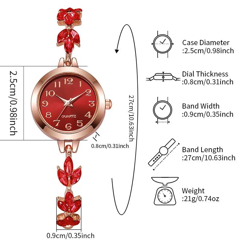 Elegant Women's Rhinestone Bracelet Watch — Luxury Quartz Timepiece