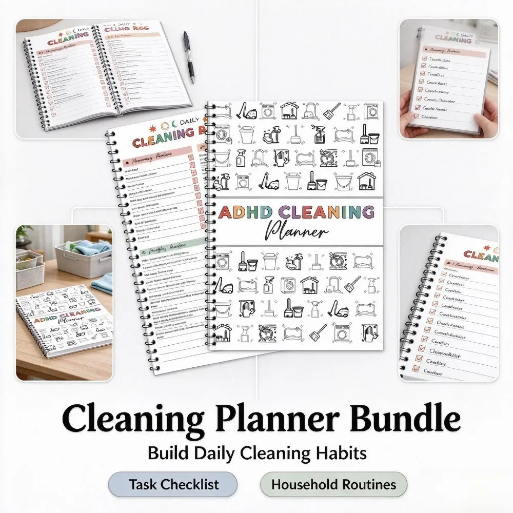 Cleaning Planner Kit — Weekly & Monthly Household Chore Organizer