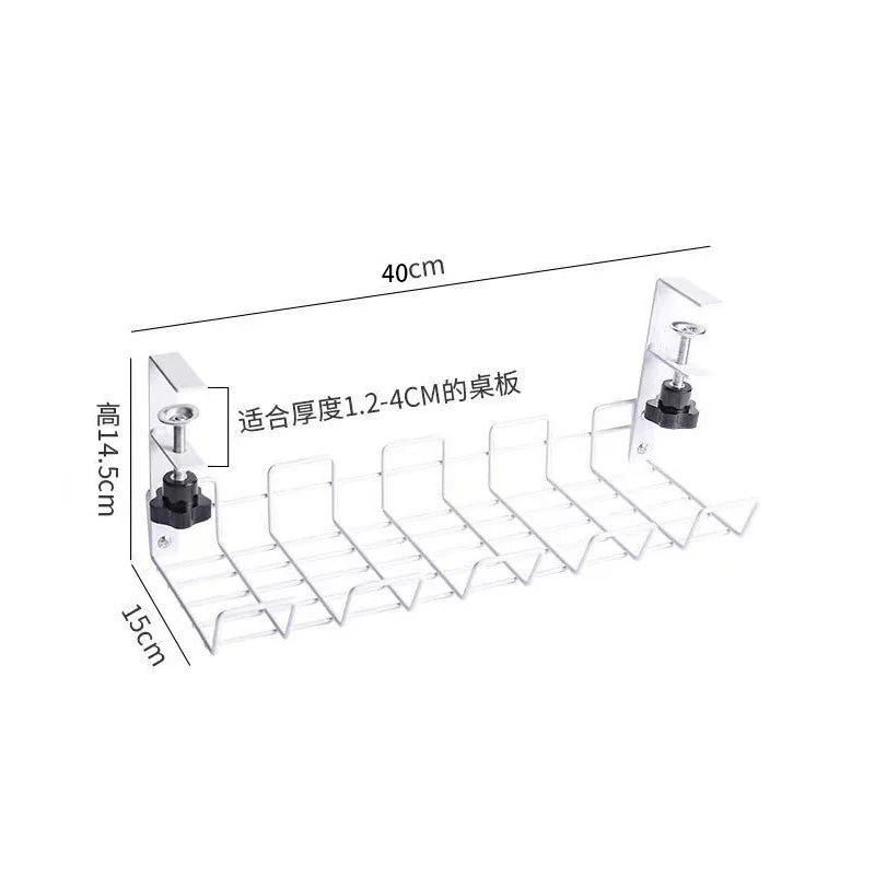 XMSJ Under Desk Cable Management Tray — Metal Wire Organizer for Office & Home