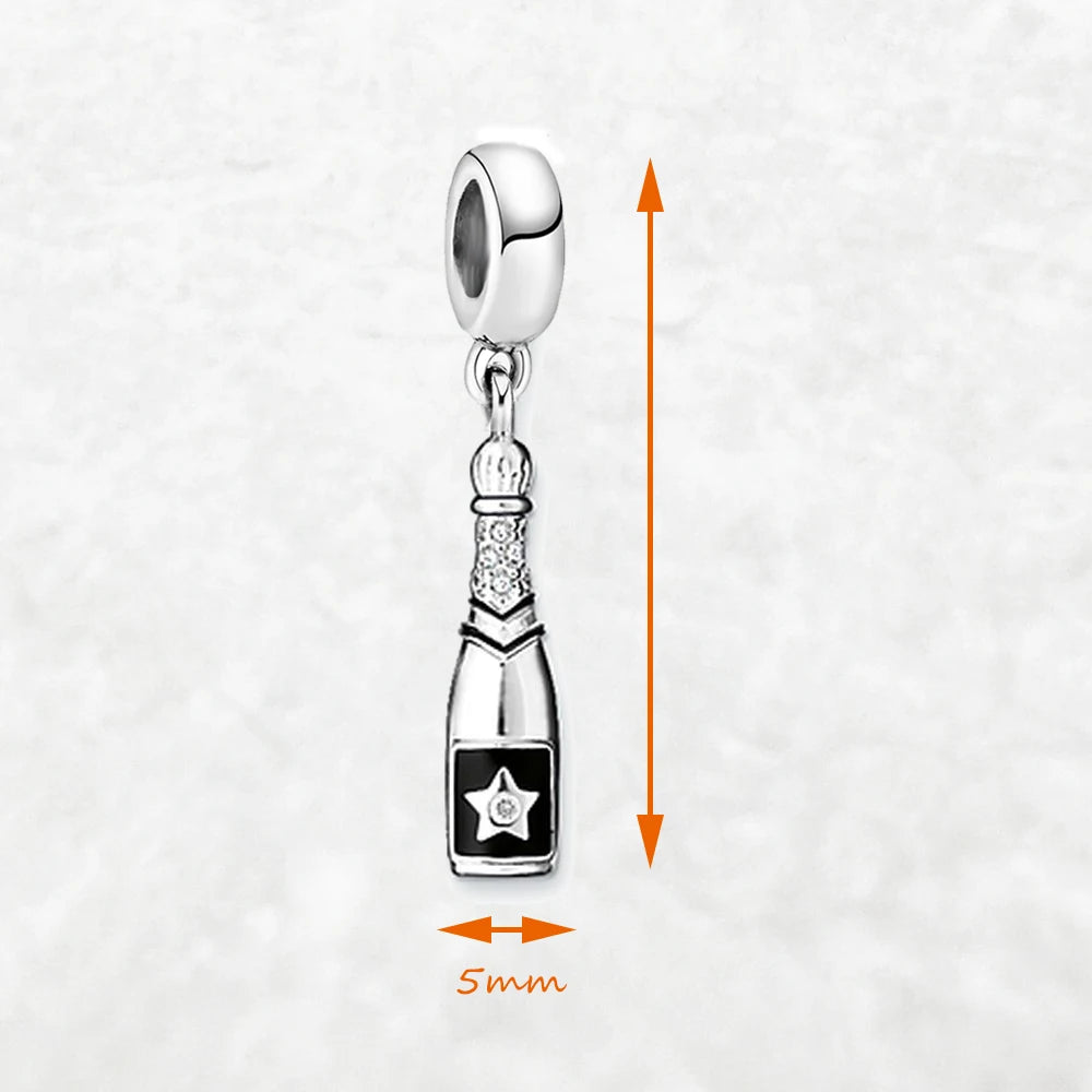 Thaddaeus Beer Theme Sterling Silver Charm — Cute Food & Beverage Pendant
