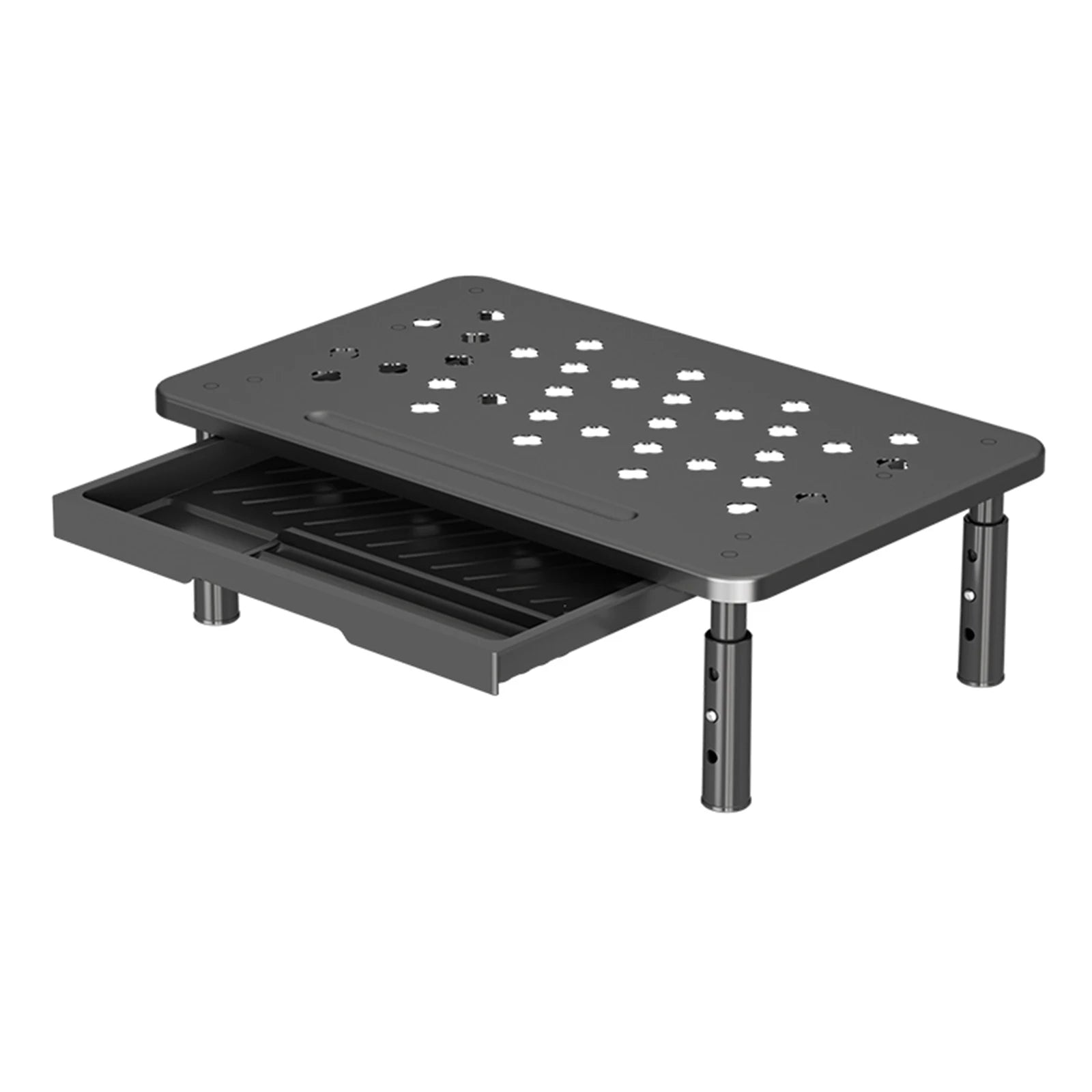 Adjustable Monitor Stand — Ergonomic Laptop Riser with Storage Drawer