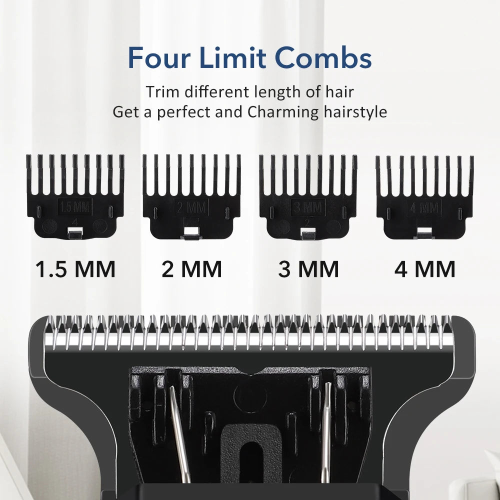 Ms.Dear Men's Cordless Hair Clipper — Professional Grooming Kit with LED Display