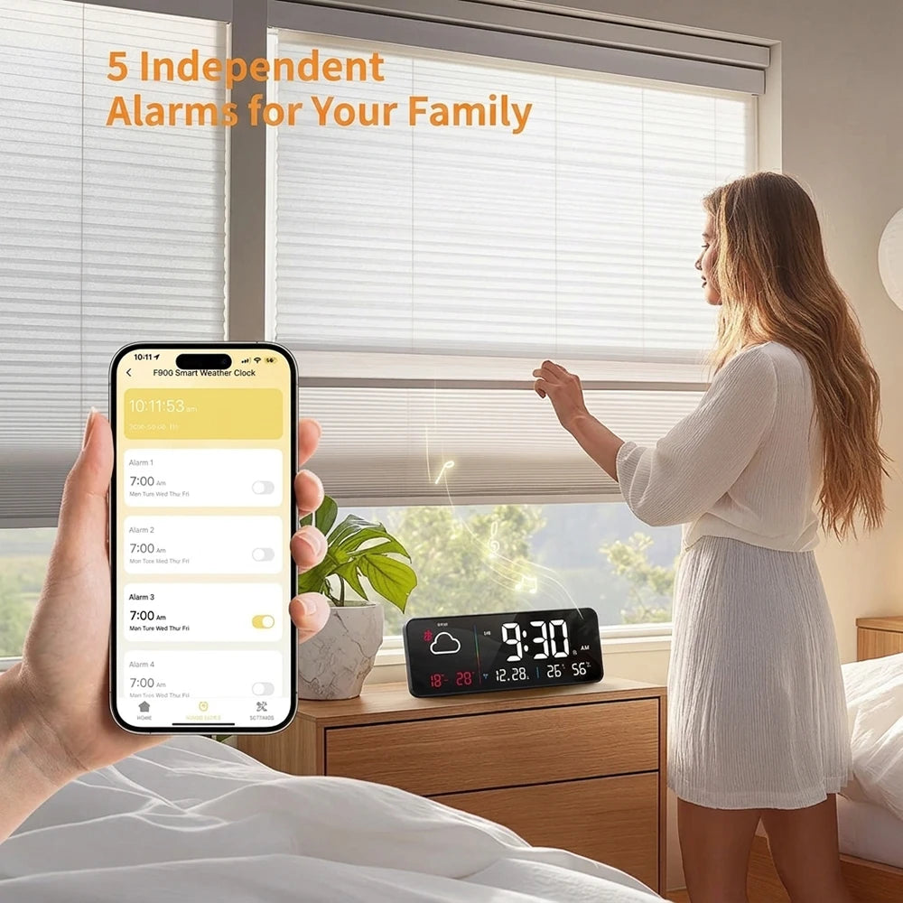 Niditon Smart Weather Clock — Digital Temperature & Humidity Display