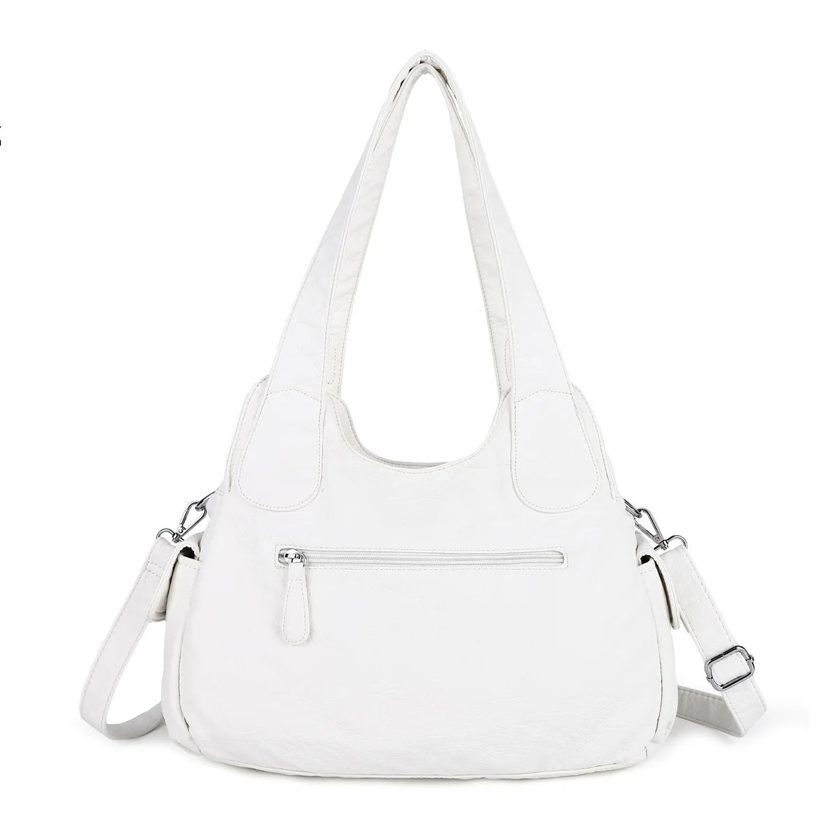 Venn Angel Women's Soft Washed Leather Hobo Bag — Multi-Pocket Shoulder Crossbody