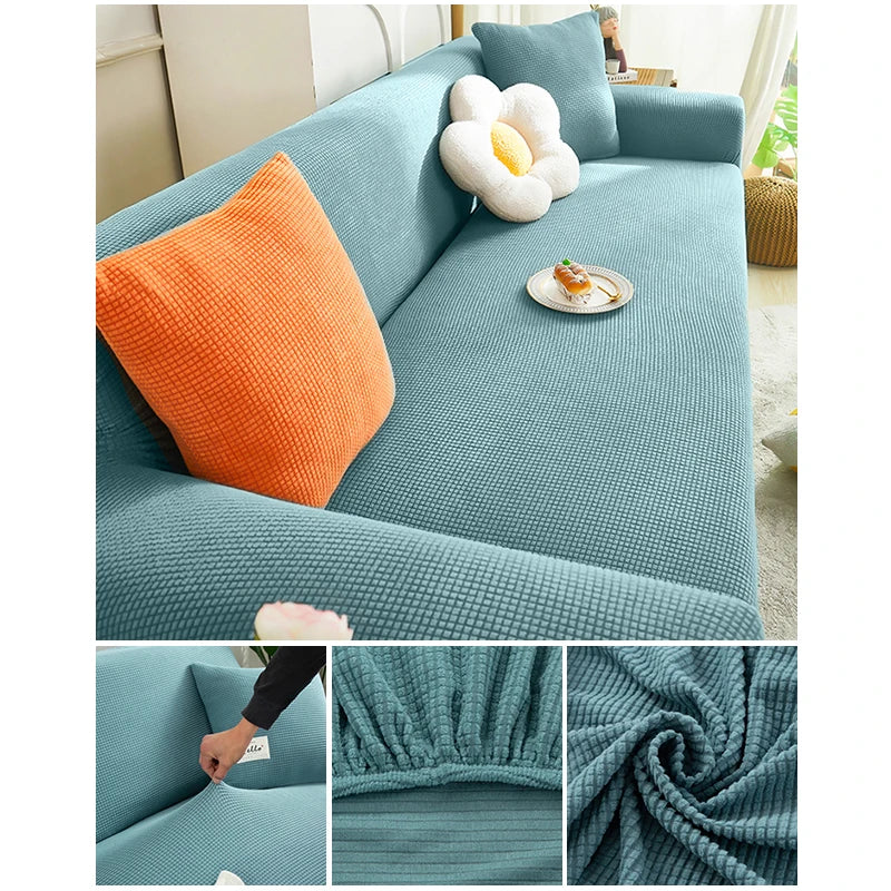 Elastic Jacquard Fabric Sofa Cover — Stretchable Slipcover for Living Room