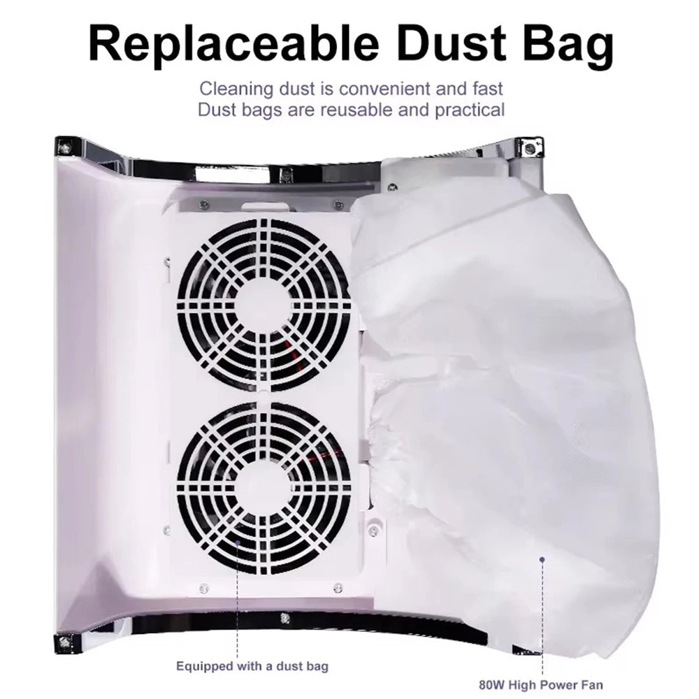 LULAA Nail Dust Collector — High Power Vacuum with Dual Fans